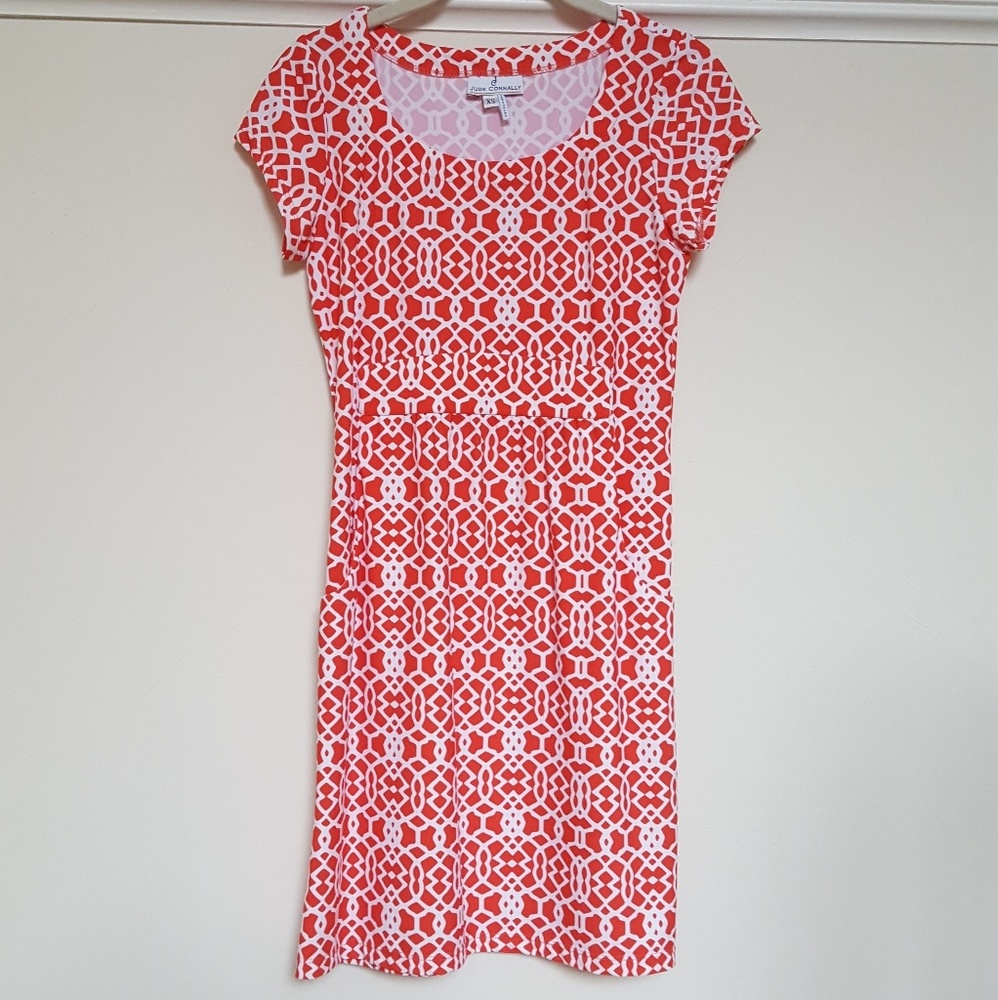 Jude Connelly orange and white dress